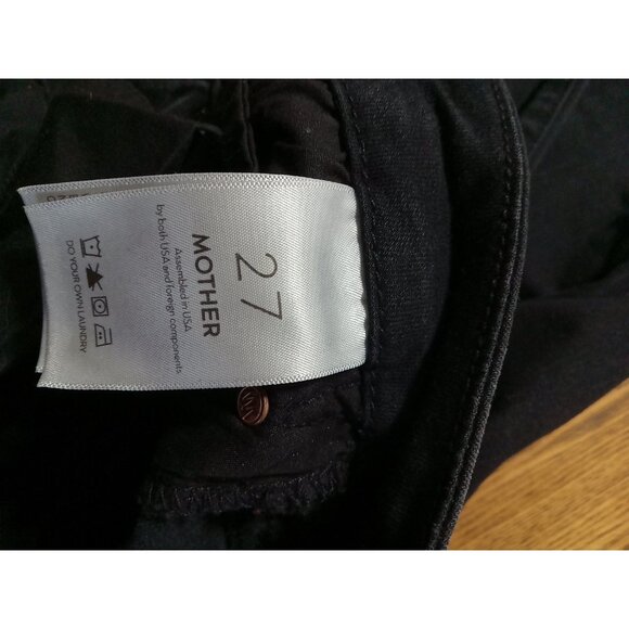 MOTHER Jeans Womens 27 BLACK THE LOOKER ANKLE FRAY Preowned Summer Spring Used - Picture 9 of 14